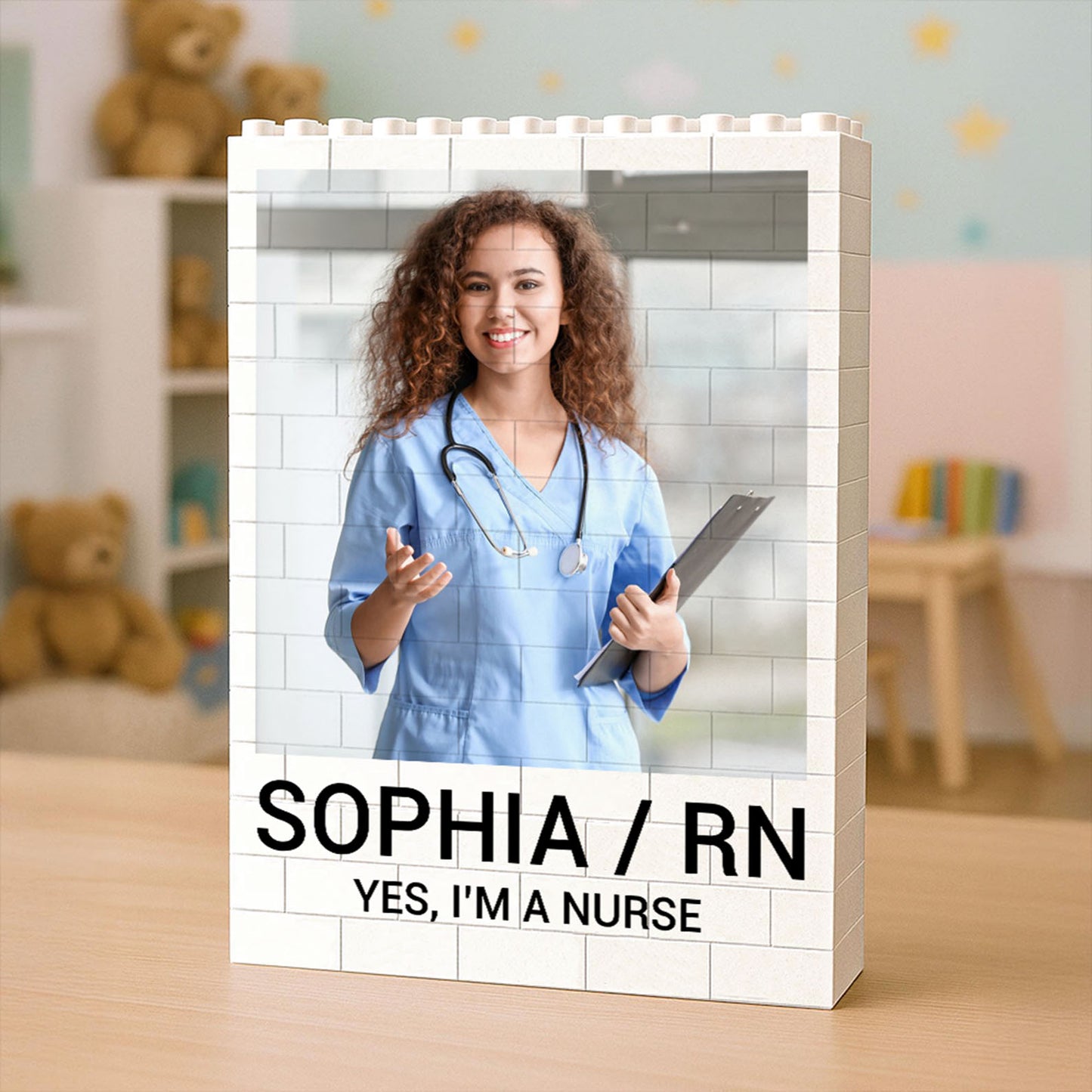 Personalized Photo Upload Building Brick Blocks | Nurse Week Graduation Gift | Custom Building Block Keepsake 684288