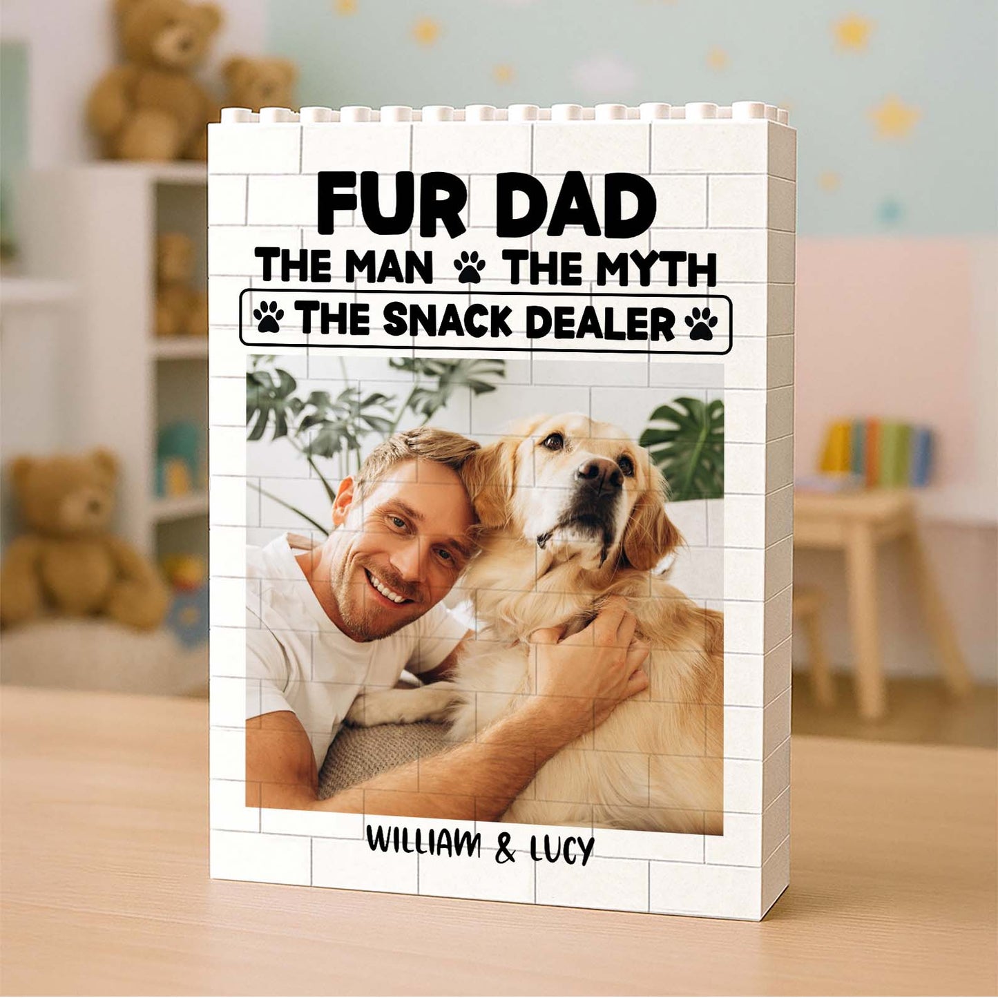 Custom Photo Dog Building Brick Blocks | The Man The Woman Snack Dealer Brick Block | Dog Lovers Gift 684297