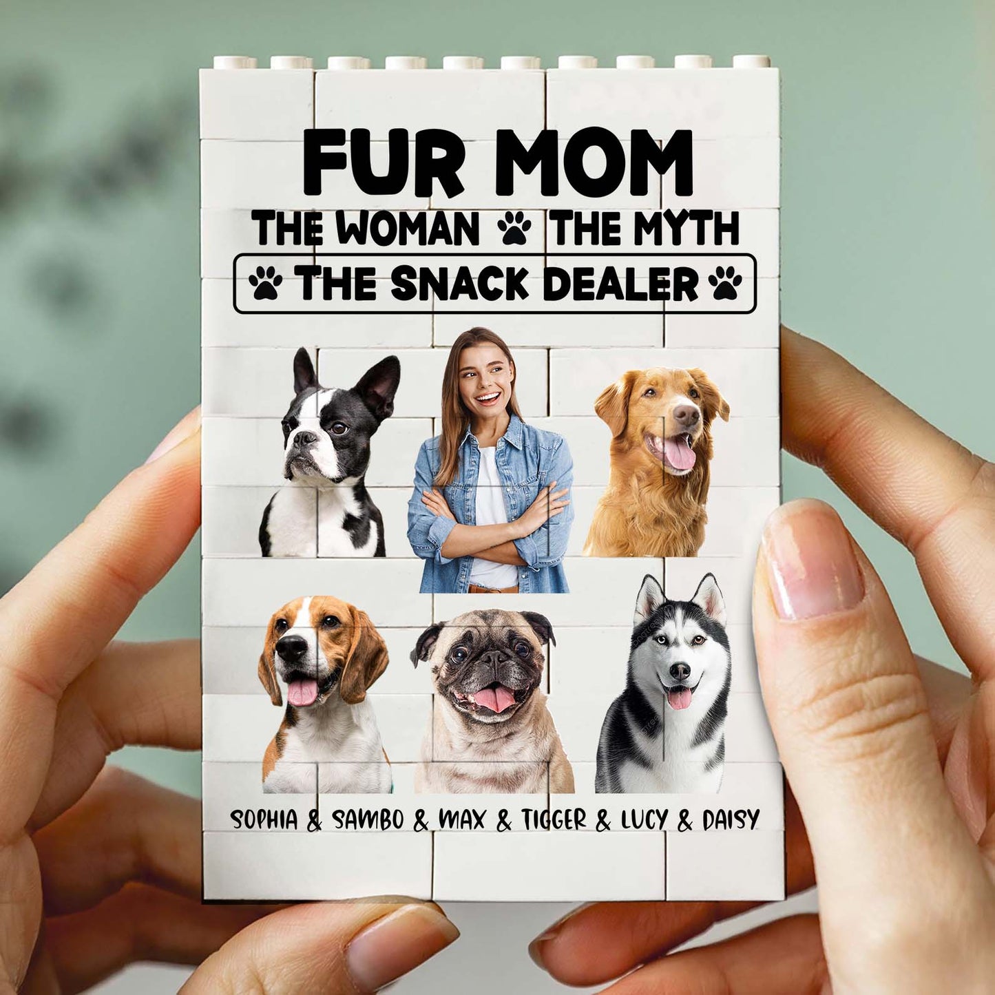 Custom Photo Dog Building Brick Blocks | The Man The Woman Snack Dealer Brick Block | Dog Lovers Gift 684297