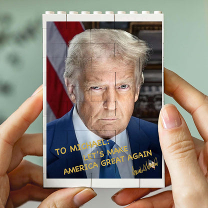 Custom Trump Autographed Building Brick Blocks | Personalized Brick Block | Gift for Trump Supporters 684298 - GOP