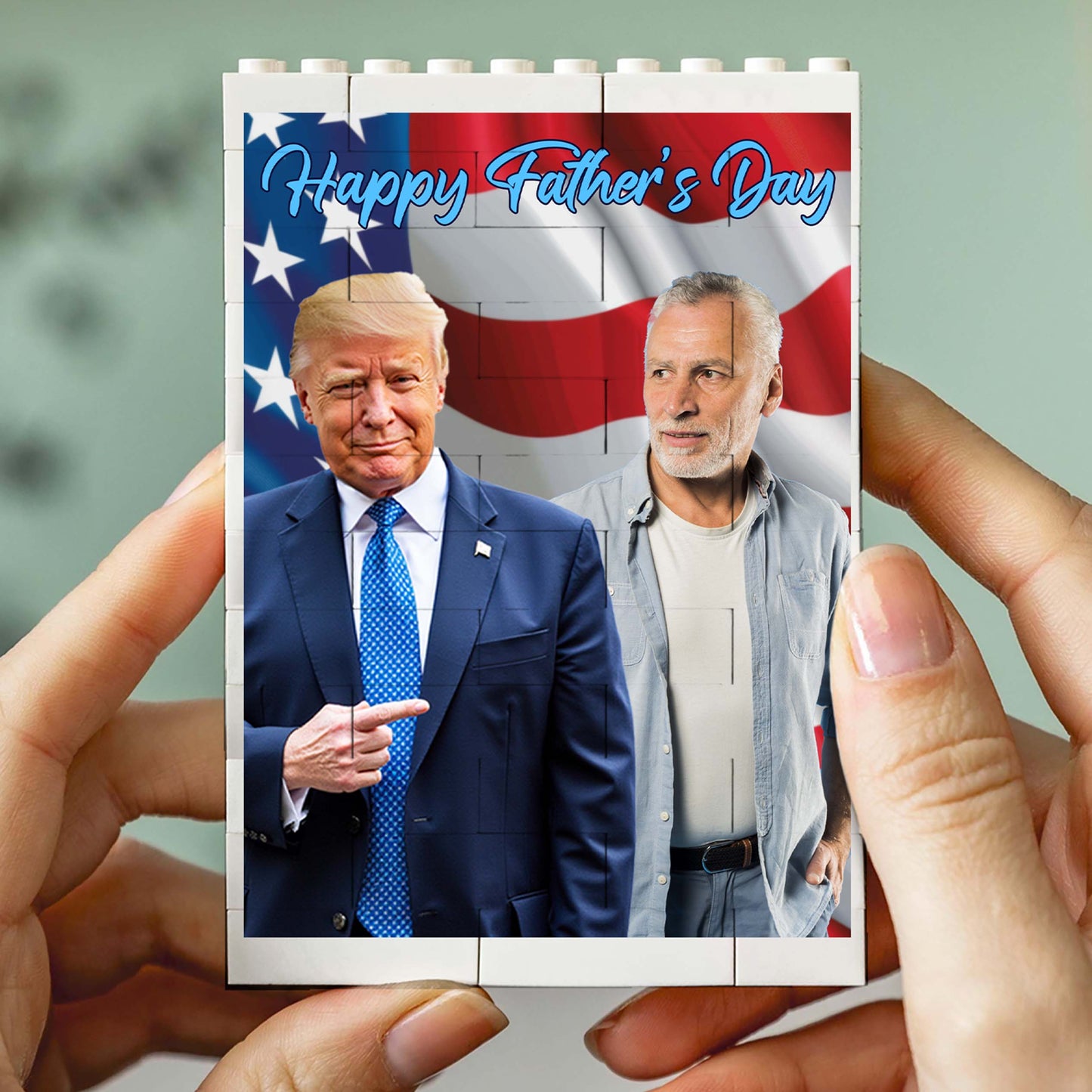 Custom Photo Building Brick Blocks | Stand With Trump Brick Block | Personalized Gift for Trump Supporters 684299 - GOP