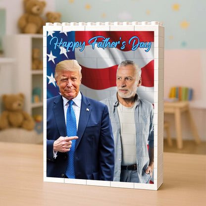 Custom Photo Building Brick Blocks | Stand With Trump Brick Block | Personalized Gift for Trump Supporters 684299 - GOP