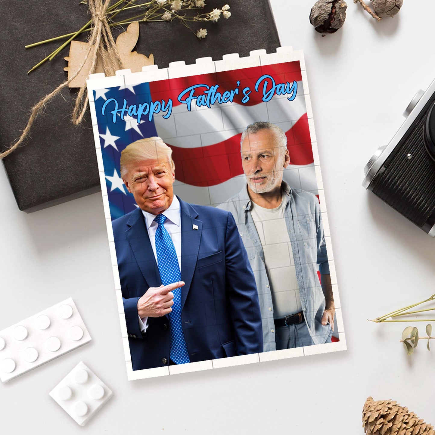 Custom Photo Building Brick Blocks | Stand With Trump Brick Block | Personalized Gift for Trump Supporters 684299 - GOP