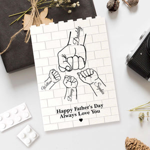 Custom Name Building Brick Blocks | Dad Fist Bump | Personalized Gift For Father's Day 684306