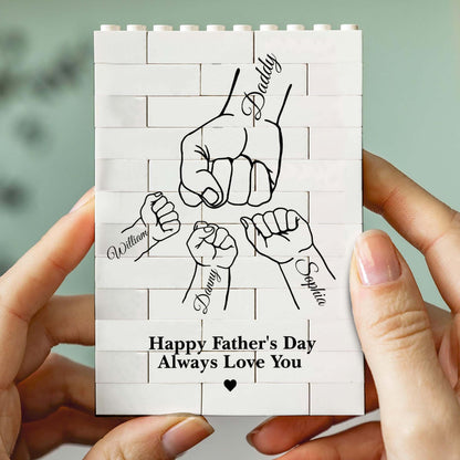 Custom Name Building Brick Blocks | Dad Fist Bump | Personalized Gift For Father's Day 684306
