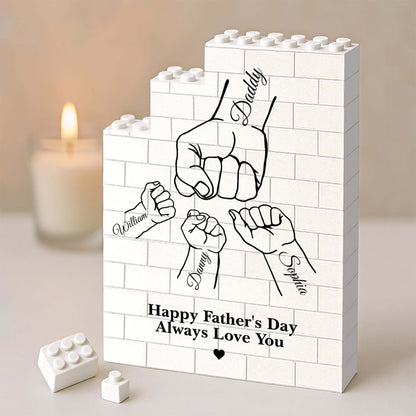Custom Name Building Brick Blocks | Dad Fist Bump | Personalized Gift For Father's Day 684306