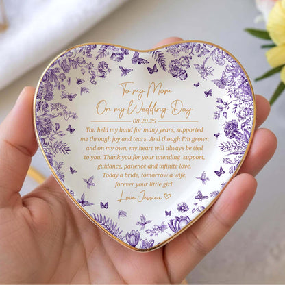 Custom Mother Of The Bride Jewelry Dish | Personalized Toile De Jouy Trinket Tray | Mother's Day Gift 684333