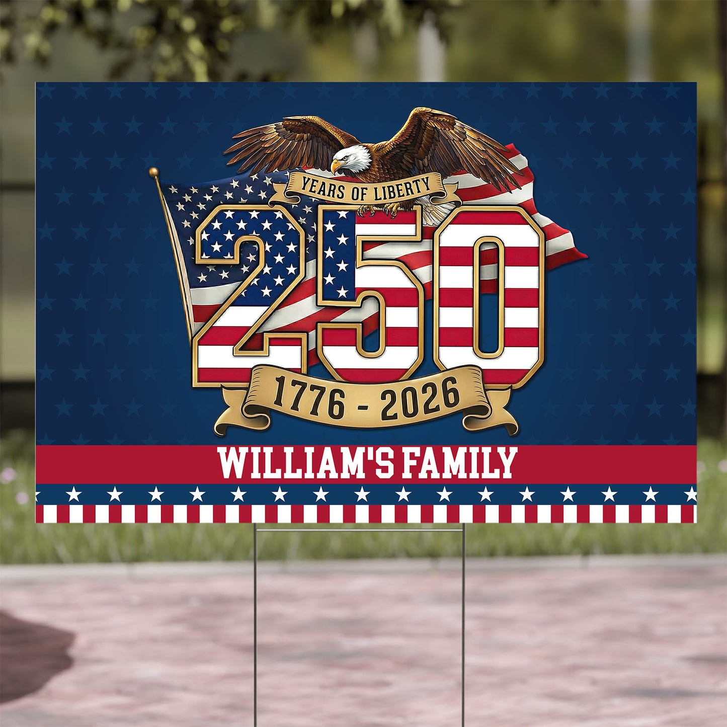 250 Years of Freedom Yard Sign 1776–2026 | Personalized Yard Sign | Custom Family Name Garden Decor 684338