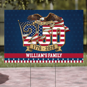 250 Years of Freedom Yard Sign 1776–2026 | Personalized Yard Sign | Custom Family Name Garden Decor 684338