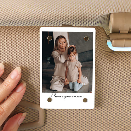 I Love You Mom Custom Photo Car Visor Clip | Personalized Gift For Mom | Custom Car Visor Clip | Mother's Day Gifts 684340