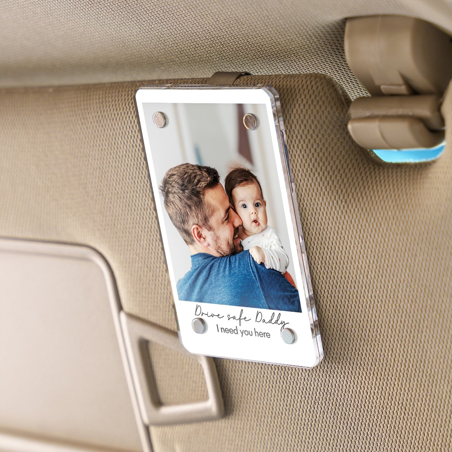 Drive Safe Dad Custom Photo Car Visor Clip | Personalized Gift For Dad | Father's Day Gifts 684340