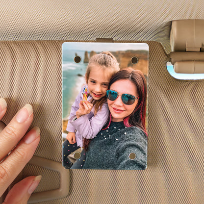 Custom Photo Car Visor Clip | Personalized Gift For Mom | Car Photo Frame | Mother's Day Gifts 684340