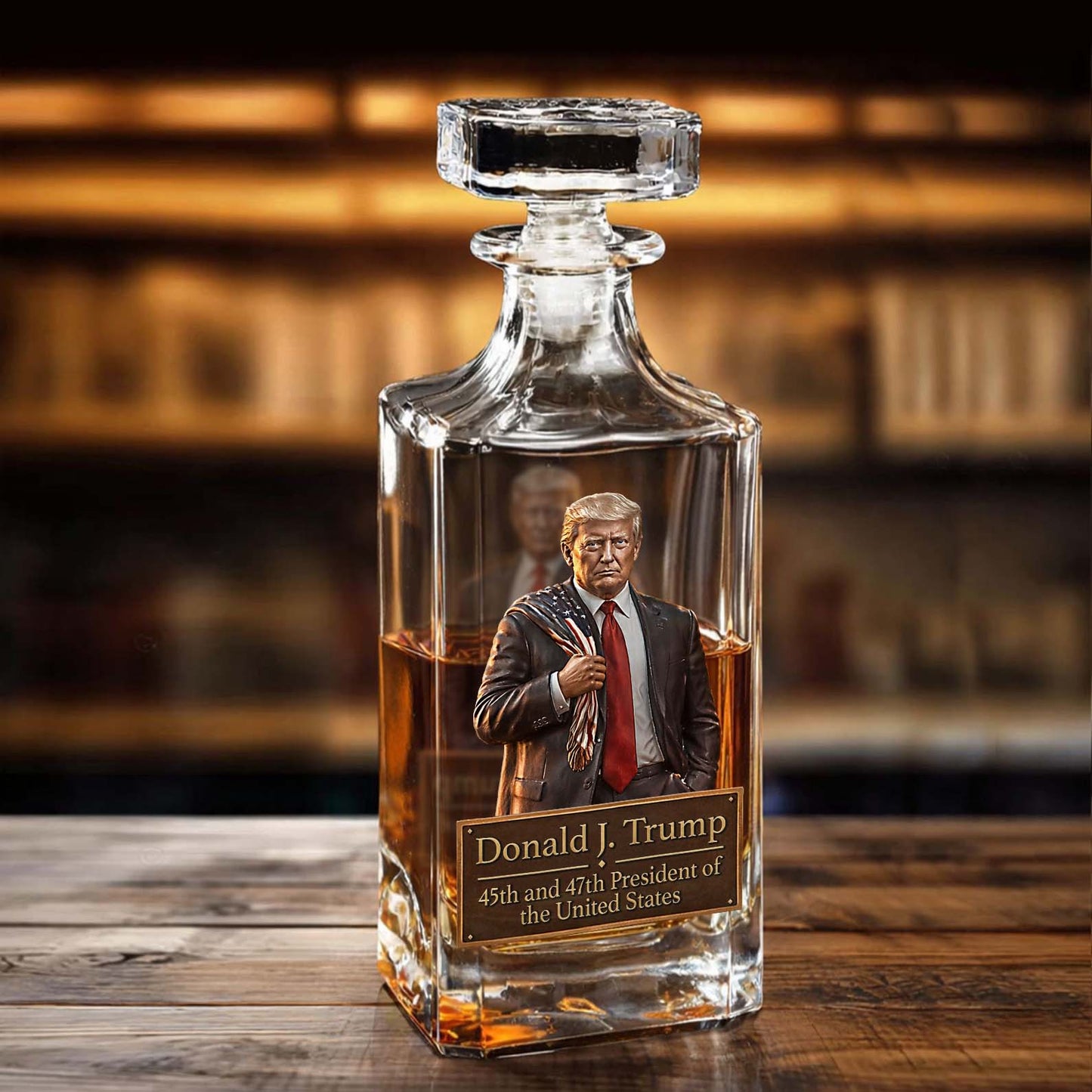 Donald Trump 45 47 President Whiskey Decanter Set | Trump Whiskey Glass Whiskey Bottle 684352 – GOP
