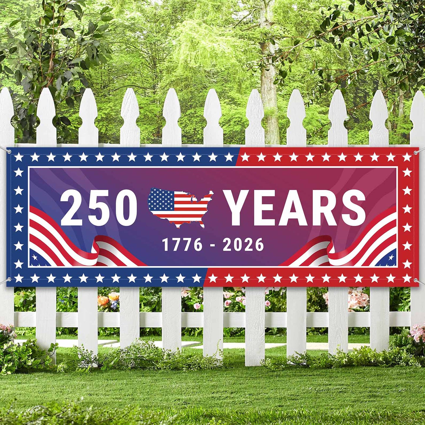 USA 250 Years 1776–2026 Banner Flag | Happy 250th Birthday USA | Patriotic 4th of July Banner 684364