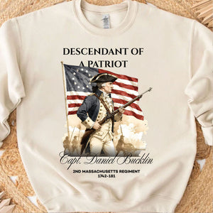 Custom Descendant of a Patriot T-shirt | Personalized 250 Years Revolutionary War Heritage Family Name | Patriotic Tee 684374