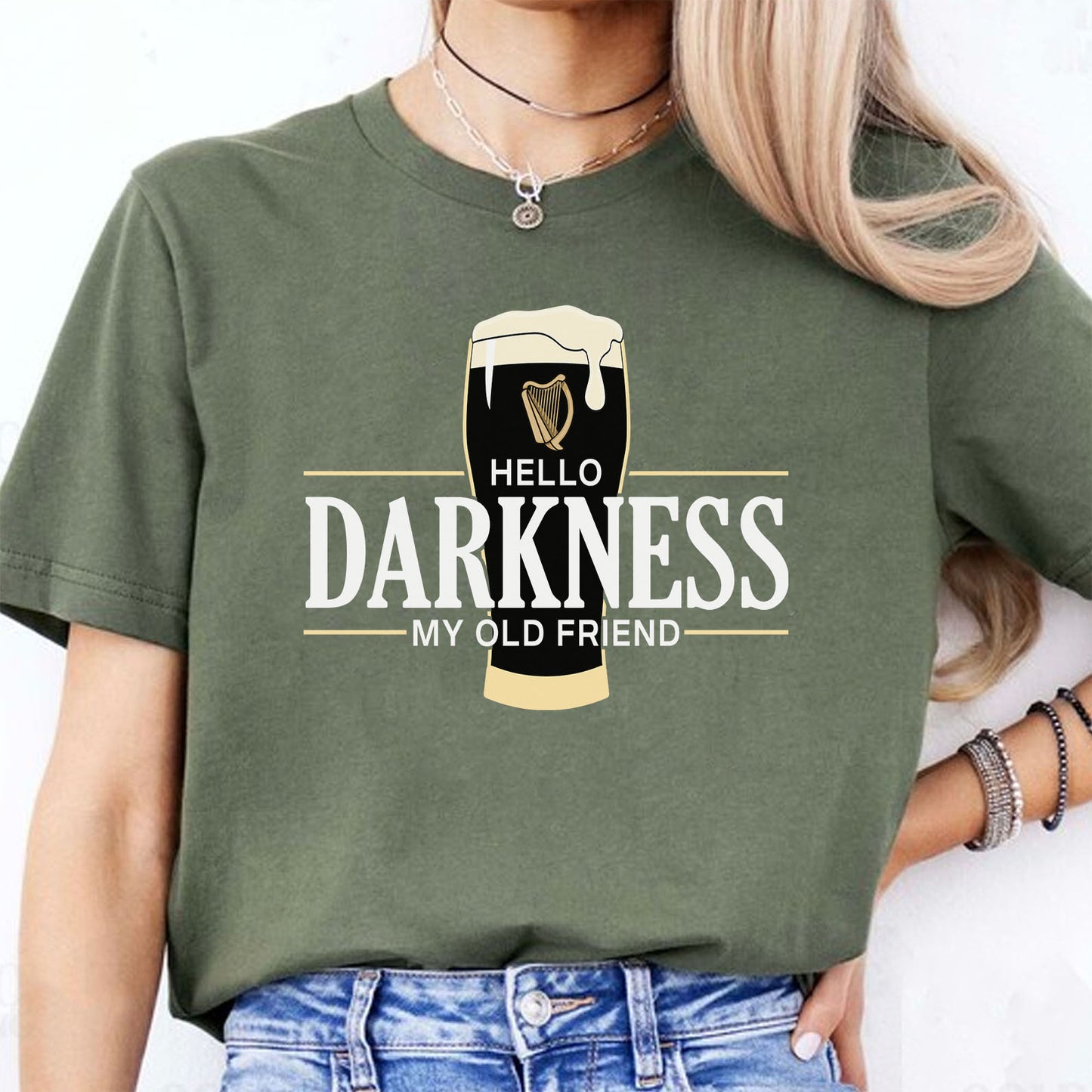 Hello Darkness My Old Friend Irish Beer Sweatshirt | St. Patrick's Day Party T-Shirt | Irish Pride Apparel 684376