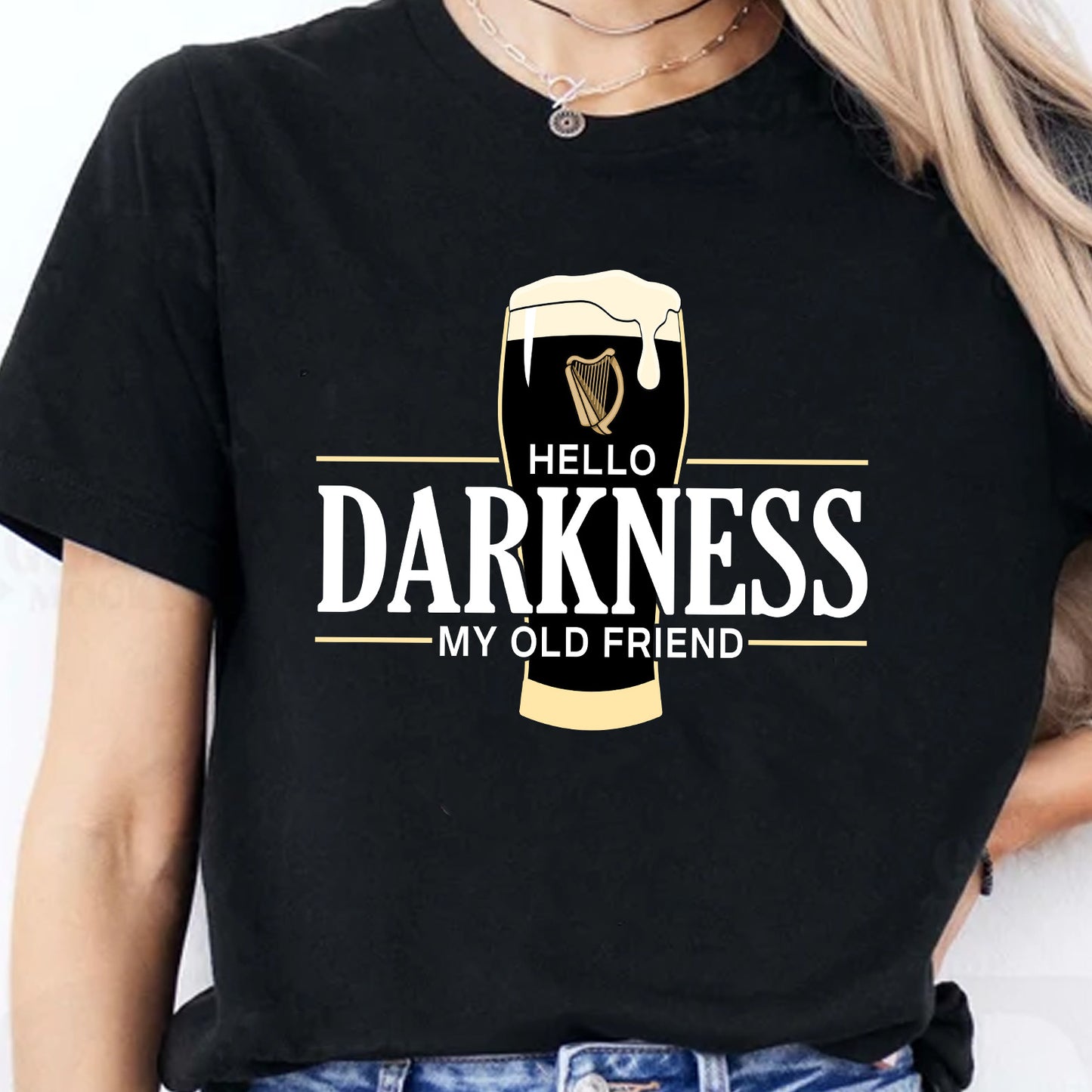 Hello Darkness My Old Friend Irish Beer Sweatshirt | St. Patrick's Day Party T-Shirt | Irish Pride Apparel 684376