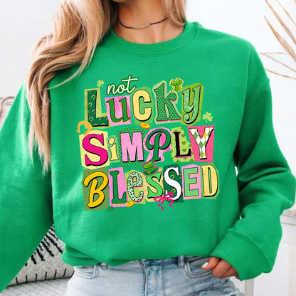 Not Lucky Simply Blessed St. Patrick's Day Coquette Shirt | St. Patricks Day Bright Shirt | St Pattys day T-Shirt 684387