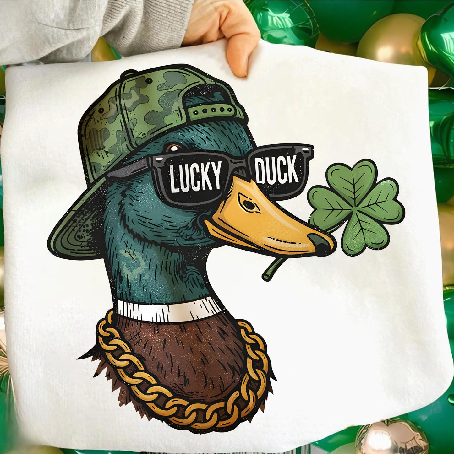 Lucky Duck Shirt | Saint Patrick Lucky Shamrock Bright Shirt | St. Patrick's Day T-Shirt 684389