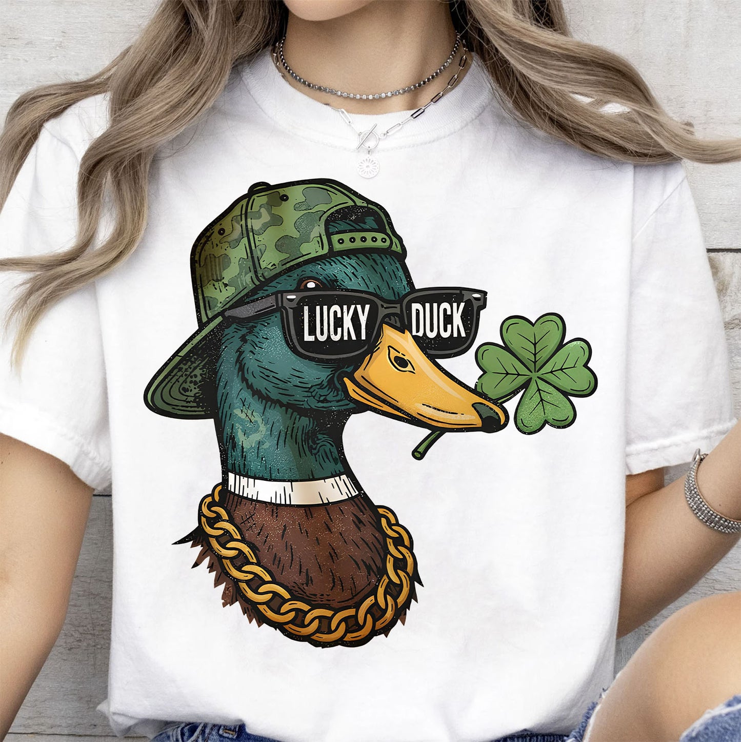 Lucky Duck Shirt | Saint Patrick Lucky Shamrock Bright Shirt | St. Patrick's Day T-Shirt 684389