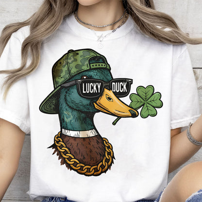 Lucky Duck Shirt | Saint Patrick Lucky Shamrock Bright Shirt | St. Patrick's Day T-Shirt 684389