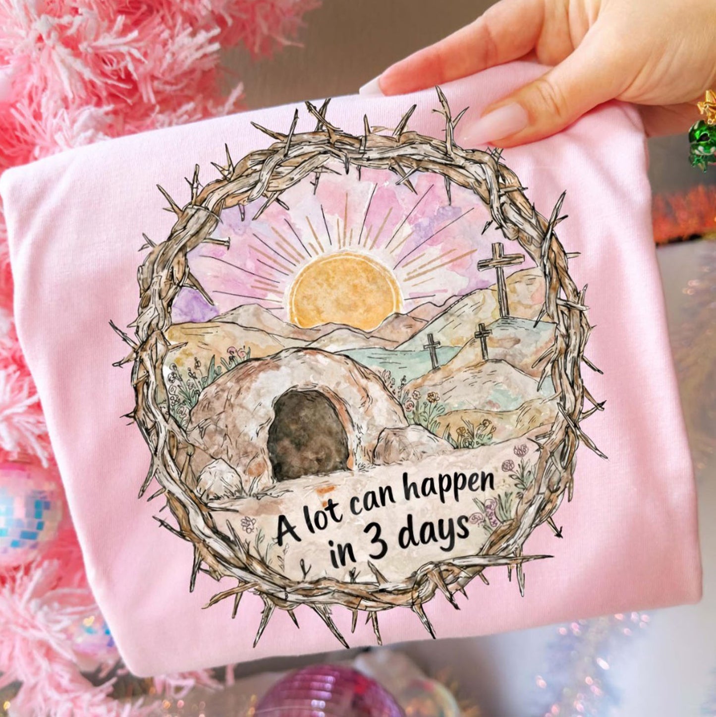 Empty Tomb Easter Shirt | A Lot Can Happen in 3 Days Christian Sweatshirt | Religious Easter Shirt 684401