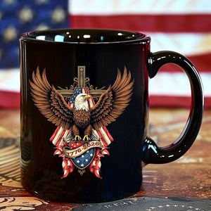 250 Years USA Anniversary Mug | Patriotic Eagle US Flag 1776–2026 Coffee Mug | 4th of July Black Mug 684454