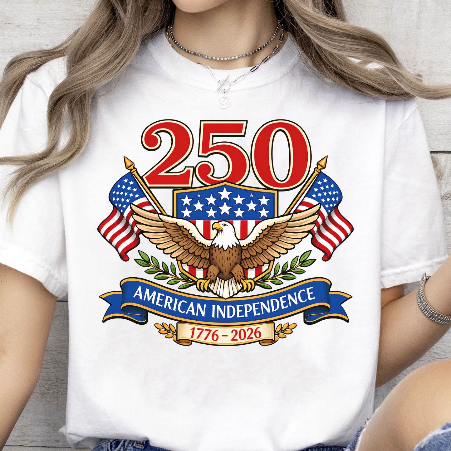 250 Years Anniversary Independence Design Bright Shirt | USA Eagle Patriotic Shirt | America 1776–2026 Anniversary 684459