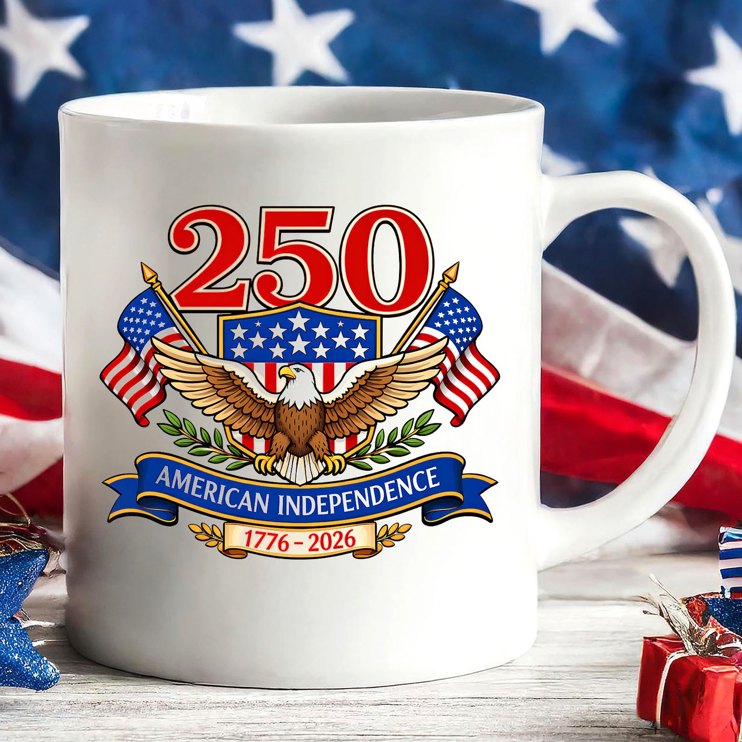 250 Years USA Anniversary Mug | Patriotic Eagle US Flag 1776–2026 Mug| US 250th Anniversary 684459