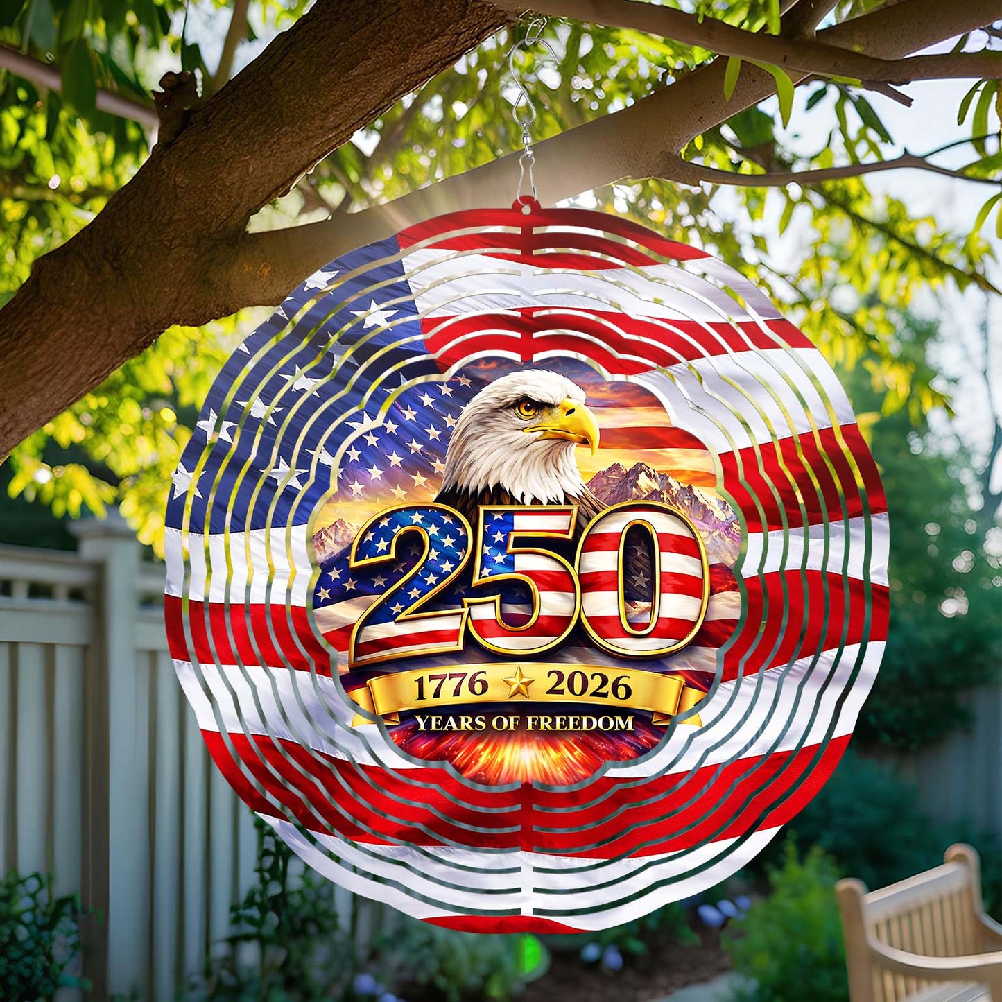 Patriotic Eagle 250th Anniversary Wind Spinner | 250 Years Of America 1776–2026 Wind Spinner | Patriotic Garden Decor 684468