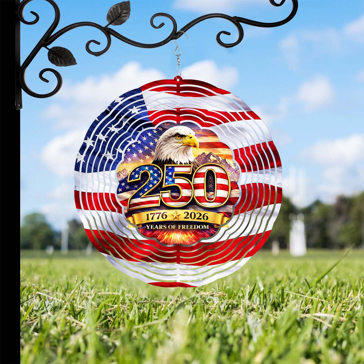 Patriotic Eagle 250th Anniversary Wind Spinner | 250 Years Of America 1776–2026 Wind Spinner | Patriotic Garden Decor 684468