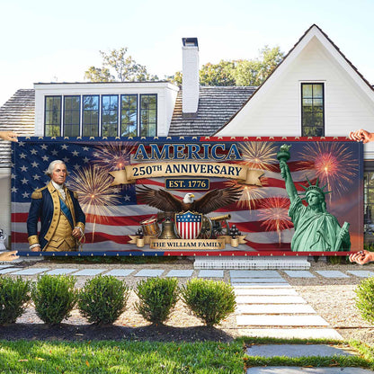 Personalized America 250th Anniversary Banner Flag | Patriotic Banner 684481