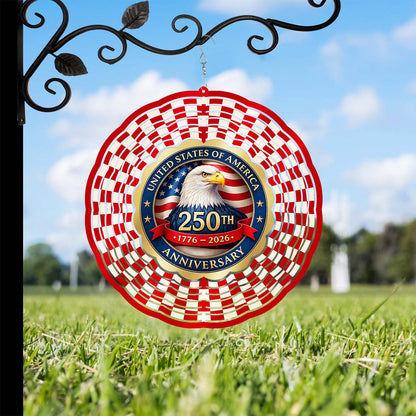 USA 250 Years Anniversary Wind Spinner | Patriotic 1776–2026 Independence Day Wind Spinner | Garden Decor 684490
