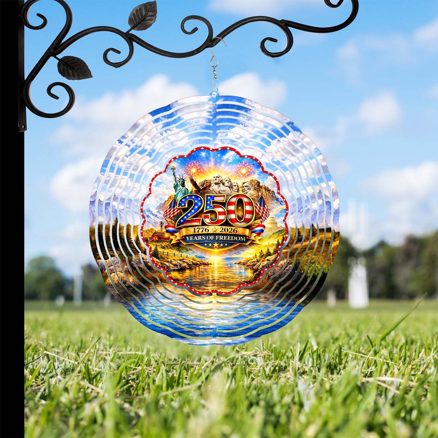 250 Years of Freedom Wind Spinner | Patriotic 1776–2026 4th of July Wind Spinner | USA Garden Decor 684491