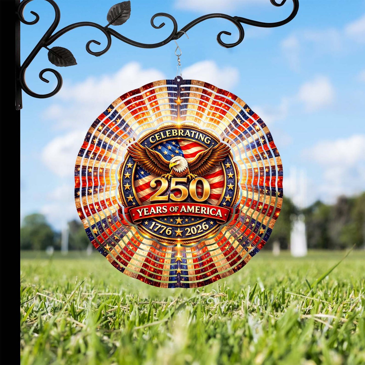 Patriotic Bald Eagle 250 Years Anniversary USA Wind Spinner | 4th of July 1776–2026 Outdoor Decor 684531