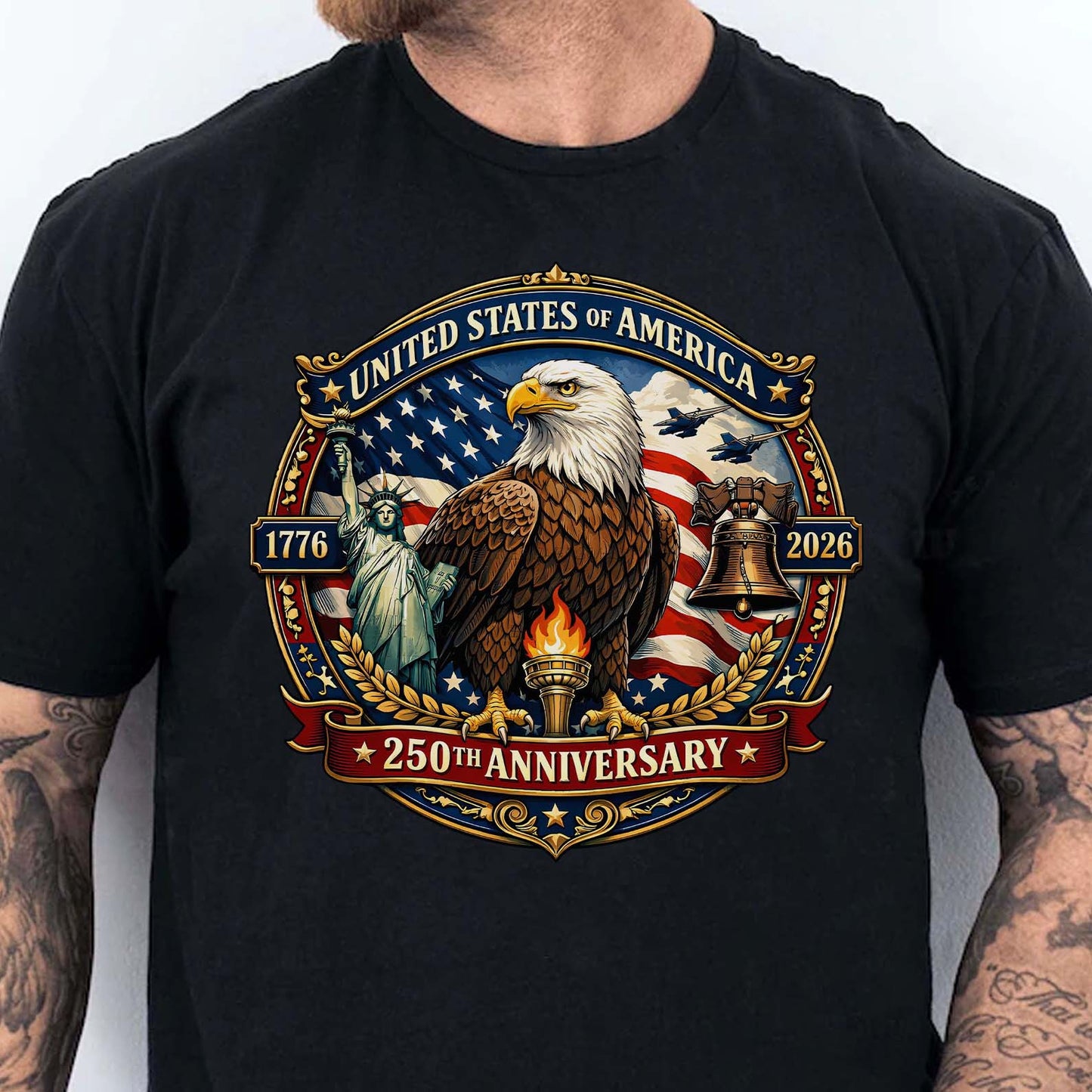 USA 1776–2026 250 Years Anniversary Shirt | Patriotic Eagle Liberty Tee | 4th of July T-Shirt 684543
