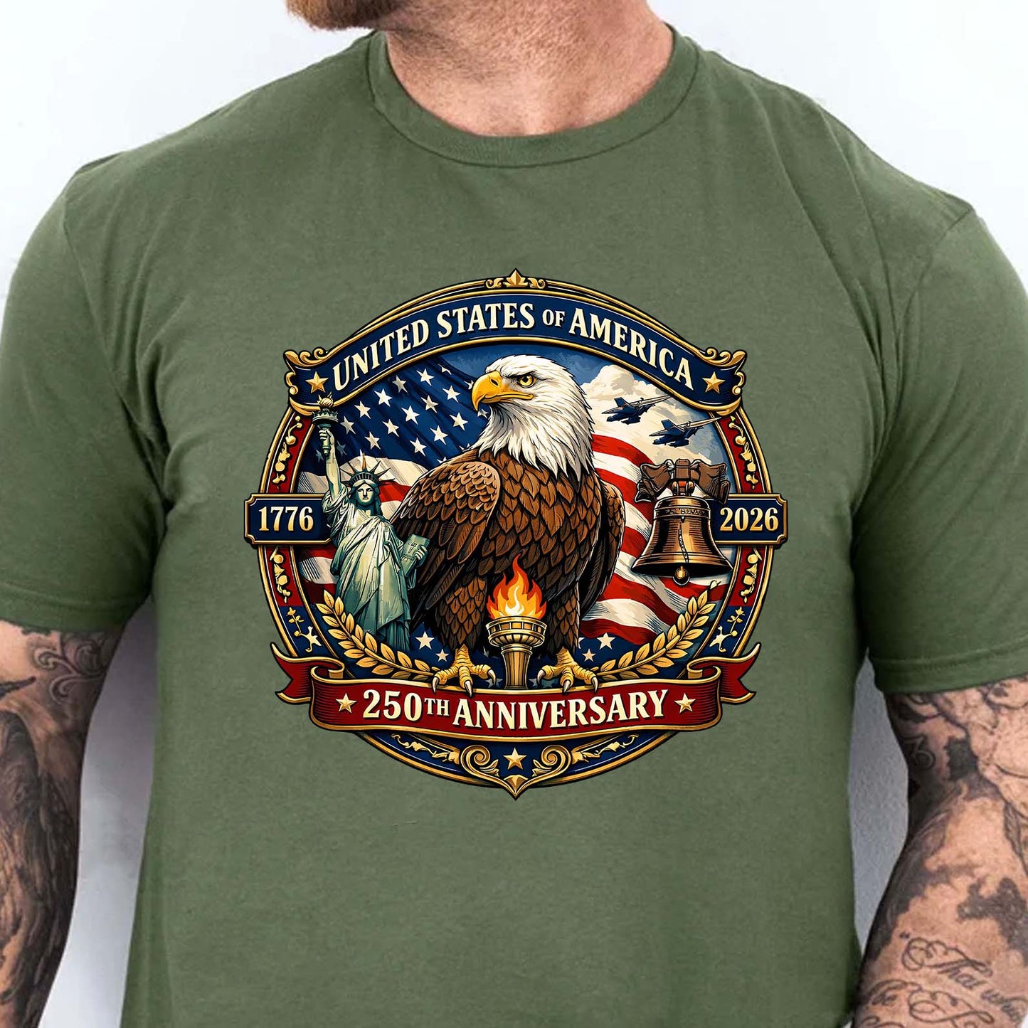 USA 1776–2026 250 Years Anniversary Shirt | Patriotic Eagle Liberty Tee | 4th of July T-Shirt 684543