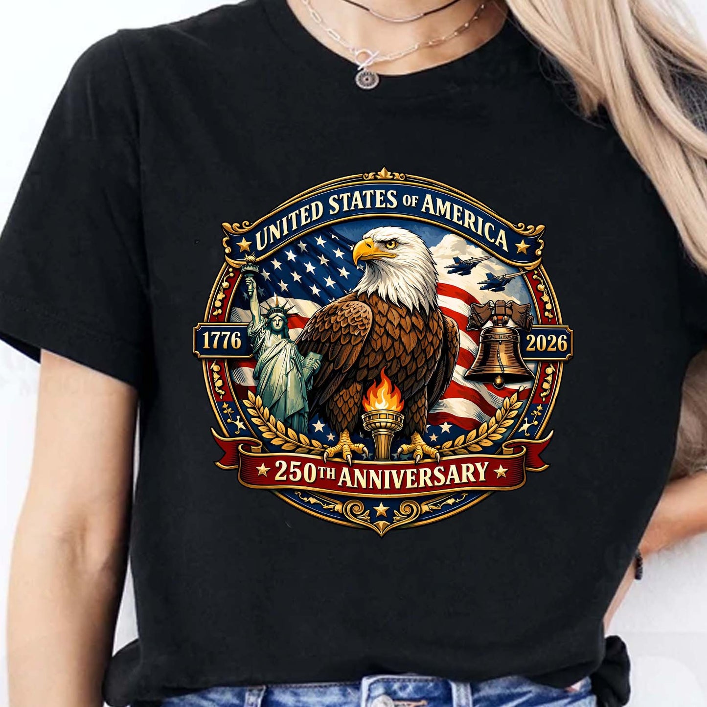 USA 1776–2026 250 Years Anniversary Shirt | Patriotic Eagle Liberty Tee | 4th of July T-Shirt 684543