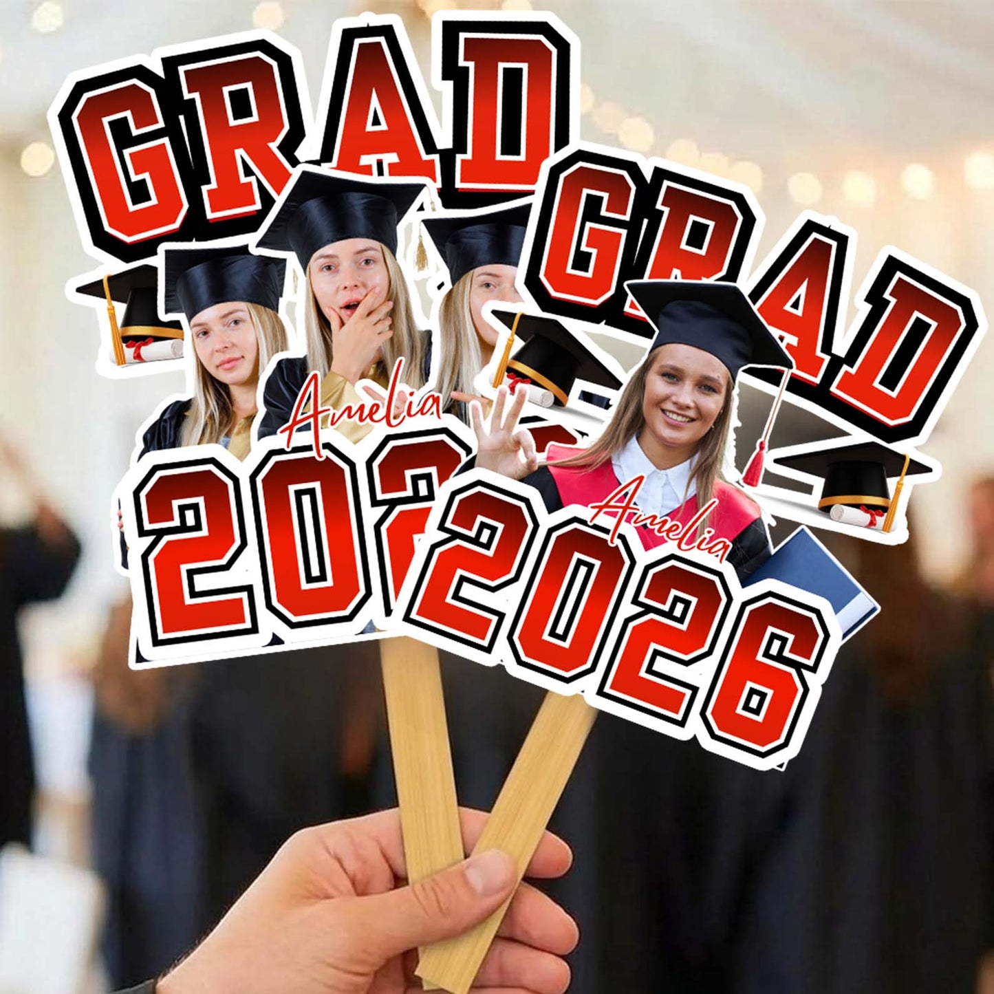 Personalized Graduation Fans | Custom Photo Grad 2026 Handheld Fan | Class of 2026 Party Fan Decor 684595