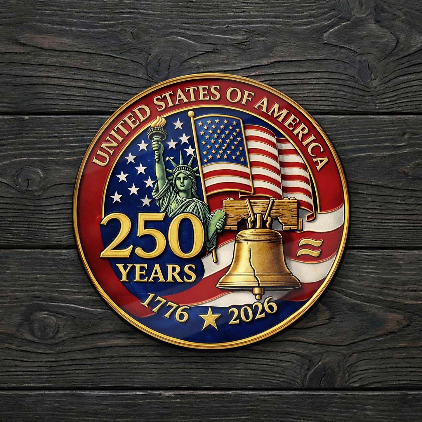 USA 250 Years 1776–2026 Anniversary Lapel Pin Pack of 10 | Patriotic Liberty US Flag Commemorative Pin 684622
