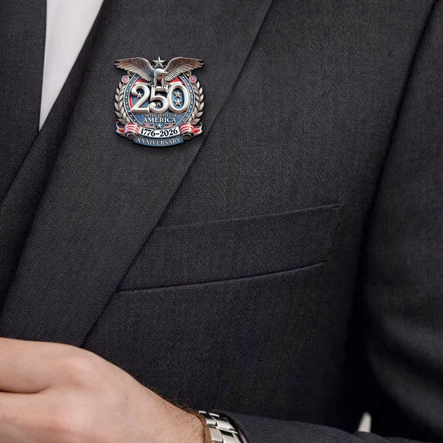 USA 250 Years Anniversary Lapel Pin, Pack of 10 Patriotic Freedom Eagle 1776–2026 Pin 684624