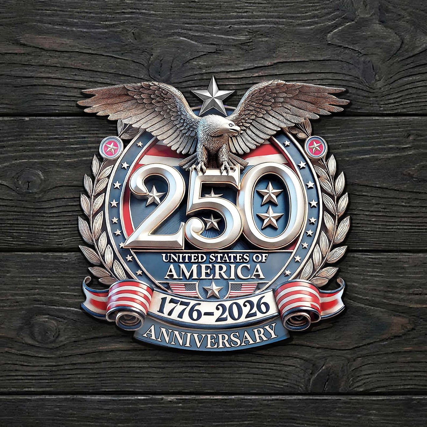 USA 250 Years Anniversary Lapel Pin, Pack of 10 Patriotic Freedom Eagle 1776–2026 Pin 684624