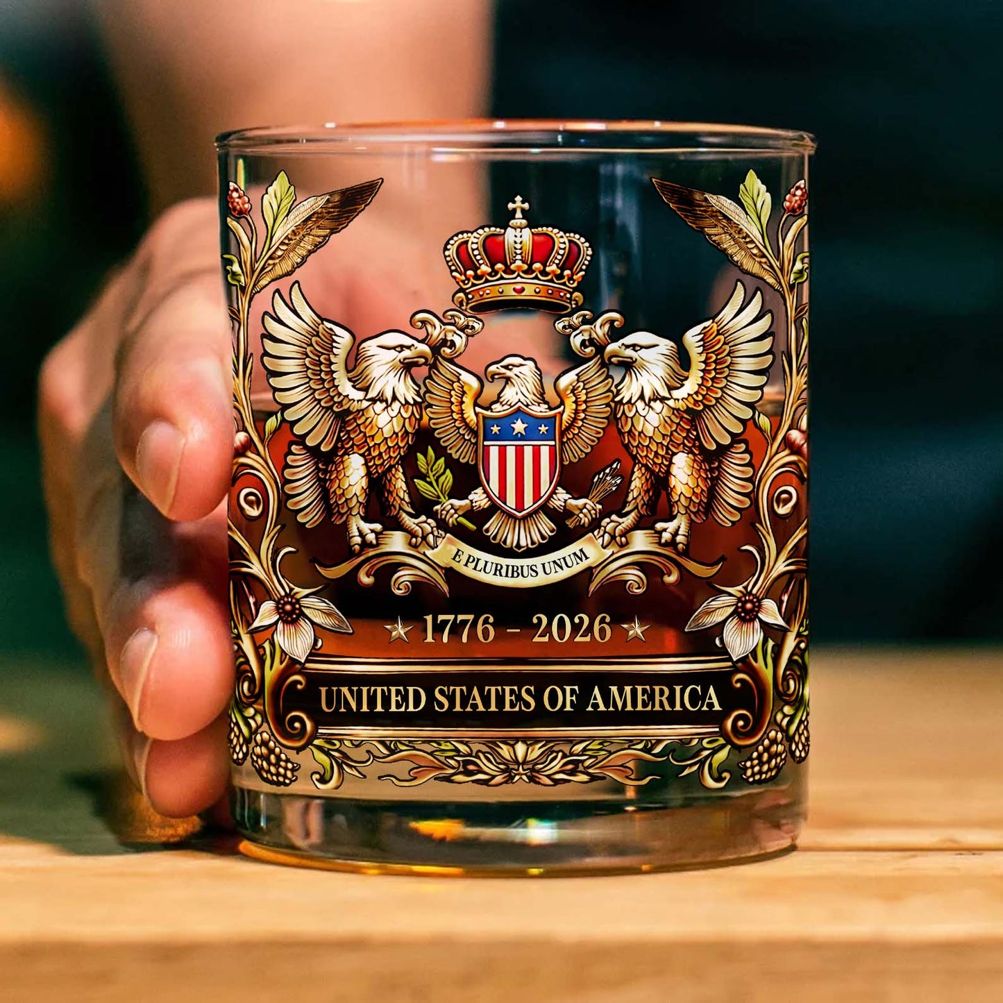 USA 250 Years Anniversary Whiskey Glass | Patriotic 1776–2026 Whiskey Glass 684634