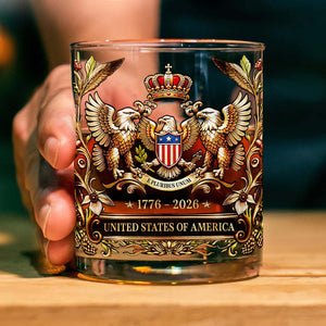 USA 250 Years Anniversary Whiskey Glass | Patriotic 1776–2026 Whiskey Glass 684634