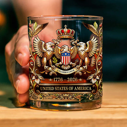 USA 250 Years Anniversary Whiskey Glass | Patriotic 1776–2026 Whiskey Glass 684634