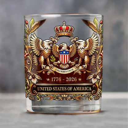 USA 250 Years Anniversary Whiskey Glass | Patriotic 1776–2026 Whiskey Glass 684634