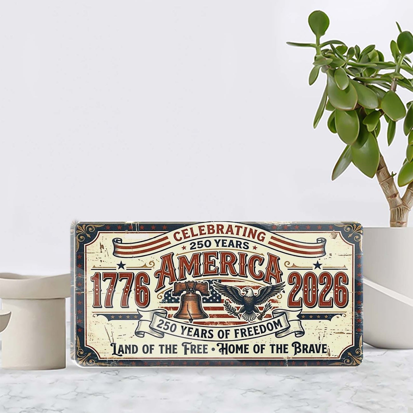 Celebrating 250 Years of America Acrylic Block Plaque | Patriotic Gift | 250 Years of Freedom Acrylic Block 684639