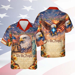 250 Years Of Freedom Hawaiian Shirt, Patriotic 1776–2026 Semiquincentennial AOP Shirt 684648