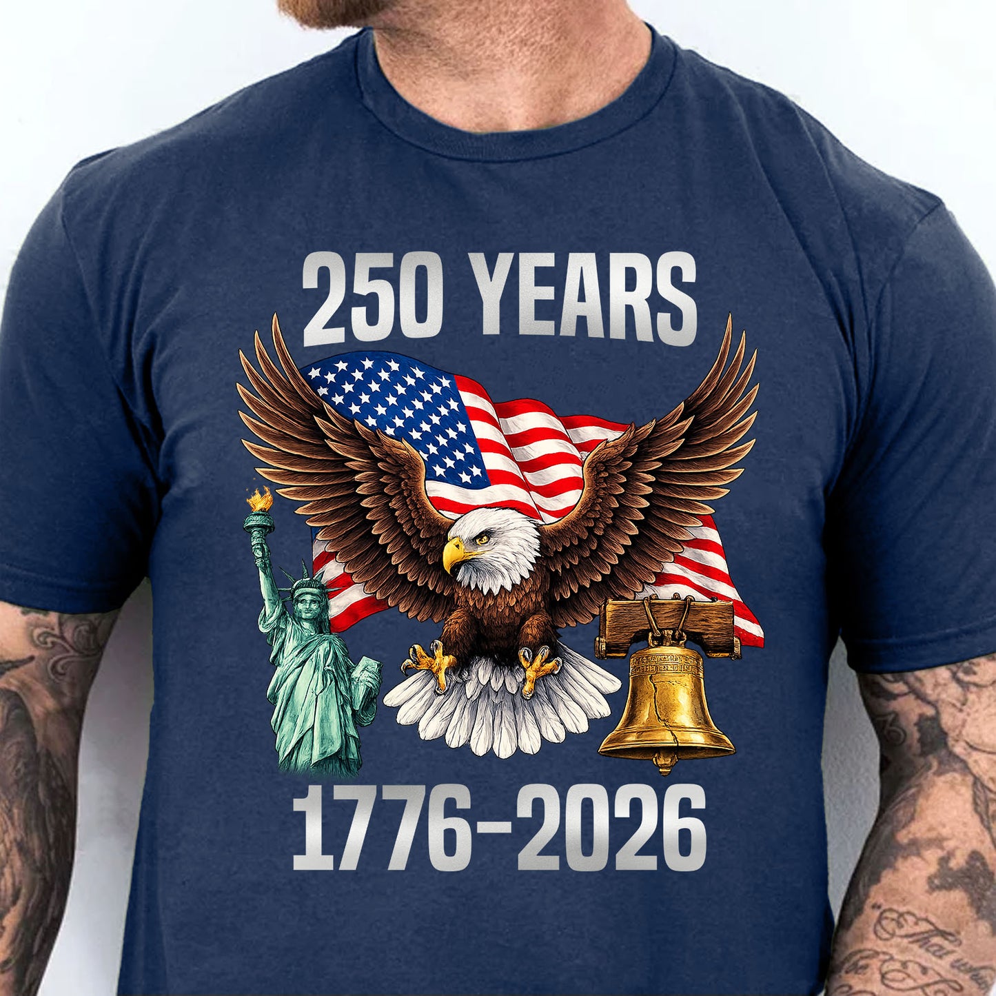 250 Years of USA Shirt | Patriotic Eagle 1776–2026 4th of July Tee | 250th Anniversary T-Shirt 684649