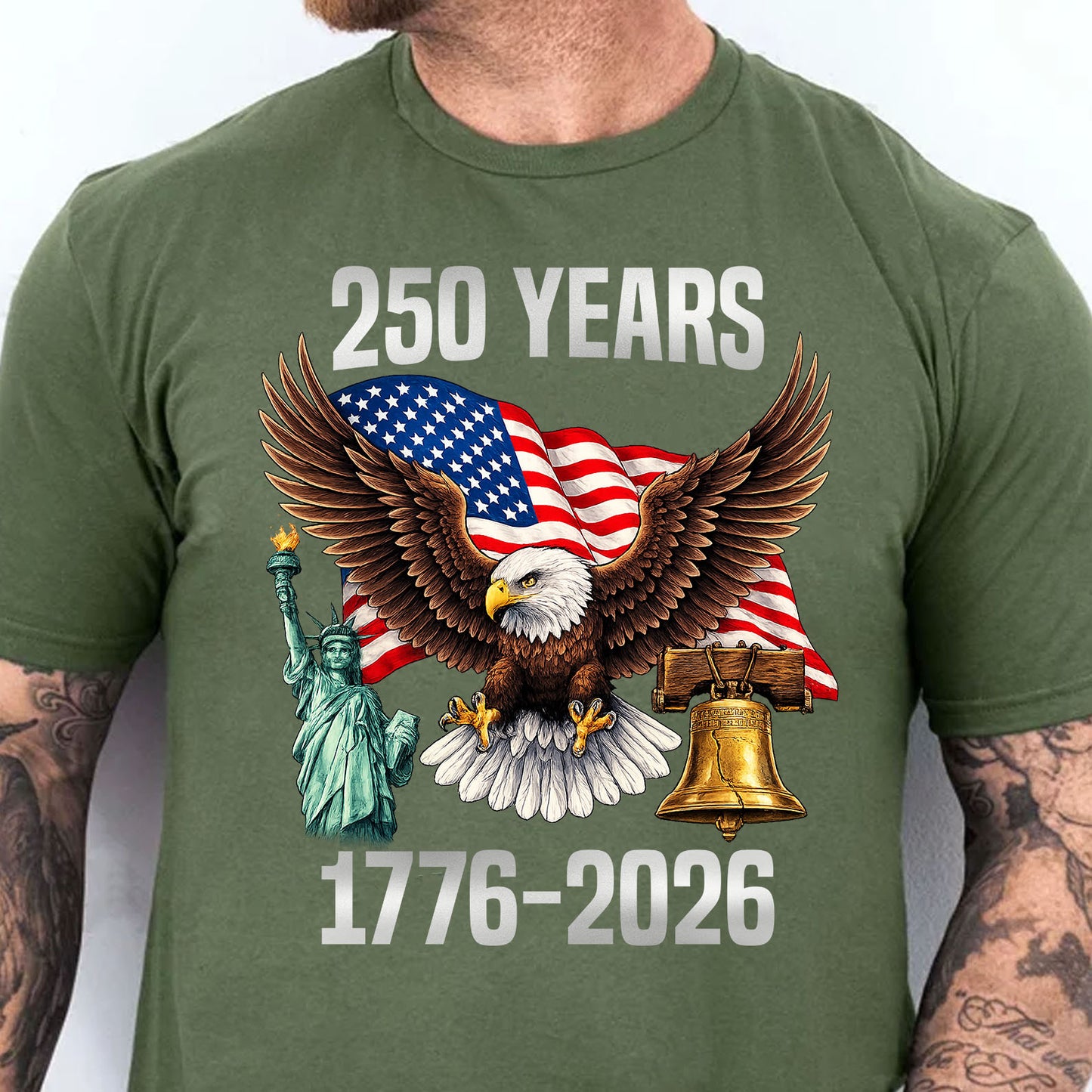 250 Years of USA Shirt | Patriotic Eagle 1776–2026 4th of July Tee | 250th Anniversary T-Shirt 684649
